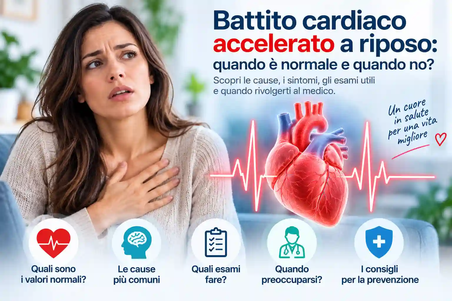 Battito cardiaco accelerato a riposo: quando è normale e quando no?